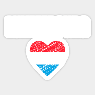 Luxembourg flag, Luxembourg heart Sticker